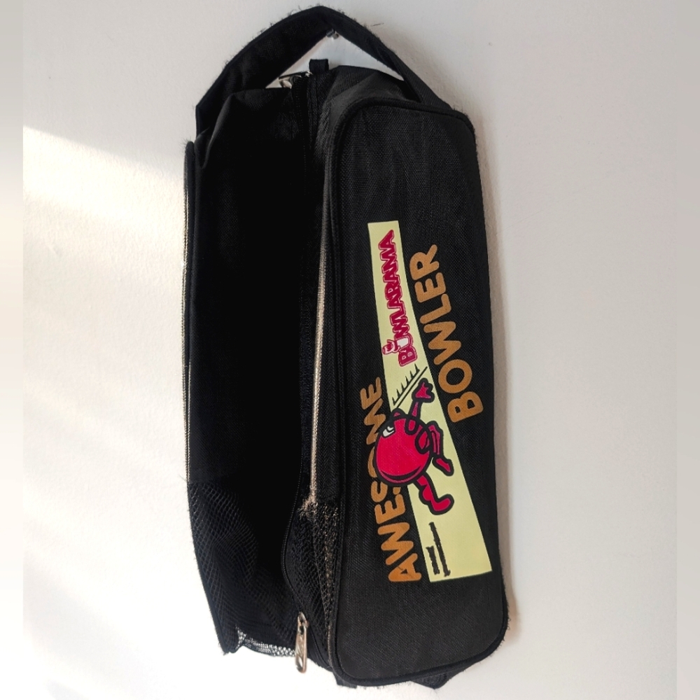 Bowlarama Black Retro Bowling Bag with Logo and Awesome Bowler Graphic 🎳